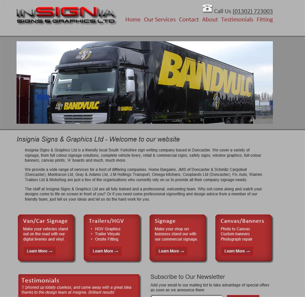Insignia Signs & Graphics website