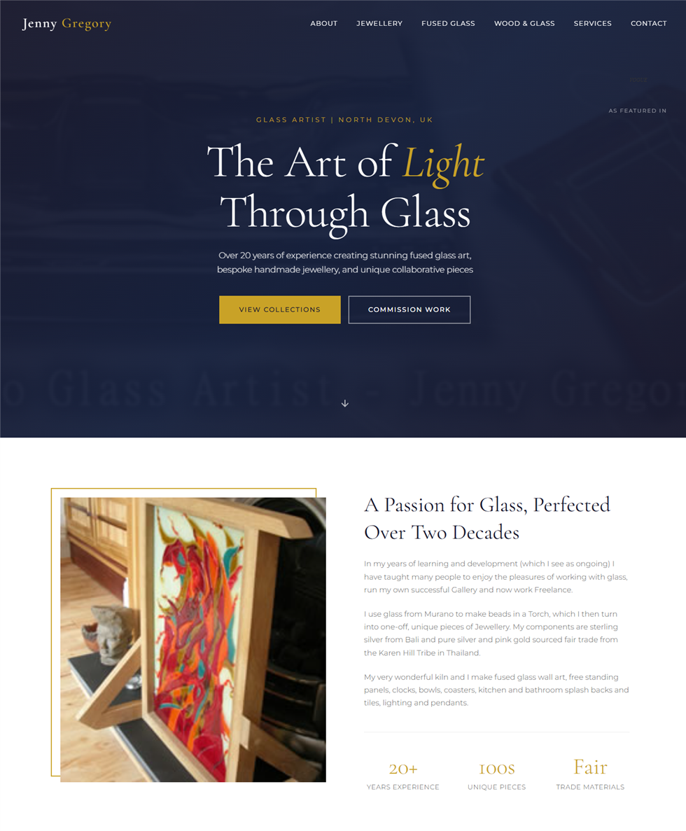Glass Artist - Brochure Website