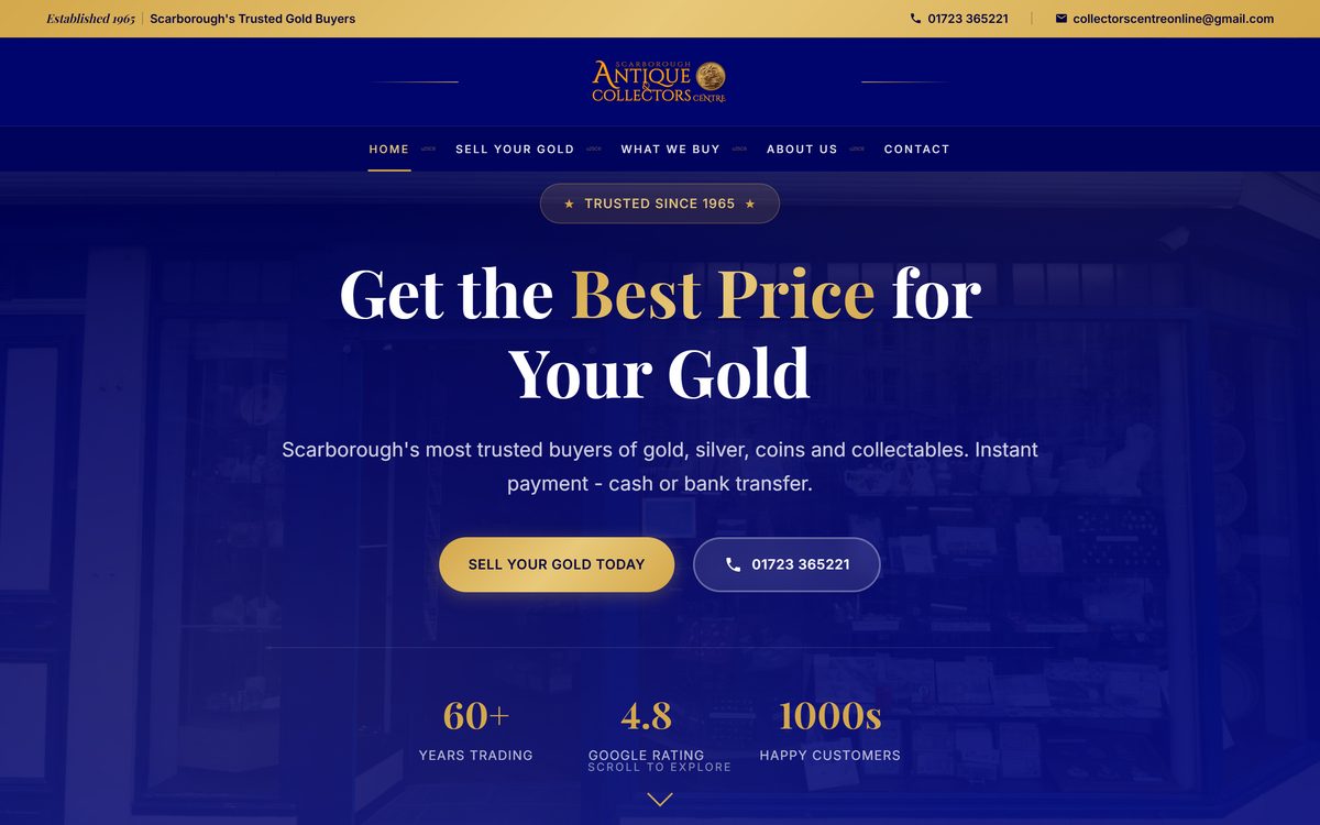 Antiques & Collectors Centre – Brochure Website screenshot