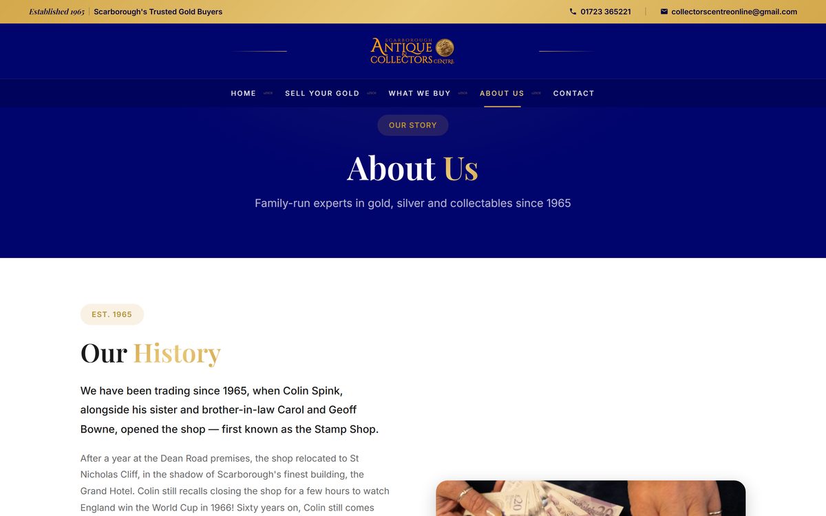 Antiques & Collectors Centre – Brochure Website screenshot