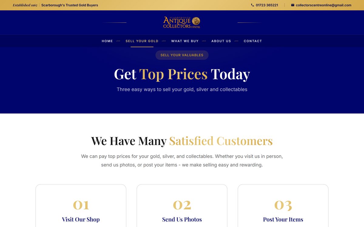Antiques & Collectors Centre – Brochure Website screenshot